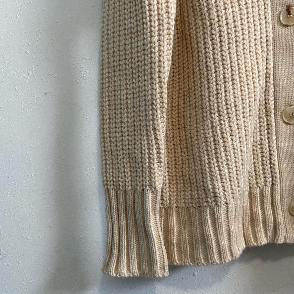 Boutique Cozy Cream Button-Up Women's Sweater Cardigan - Picture 3 of 6